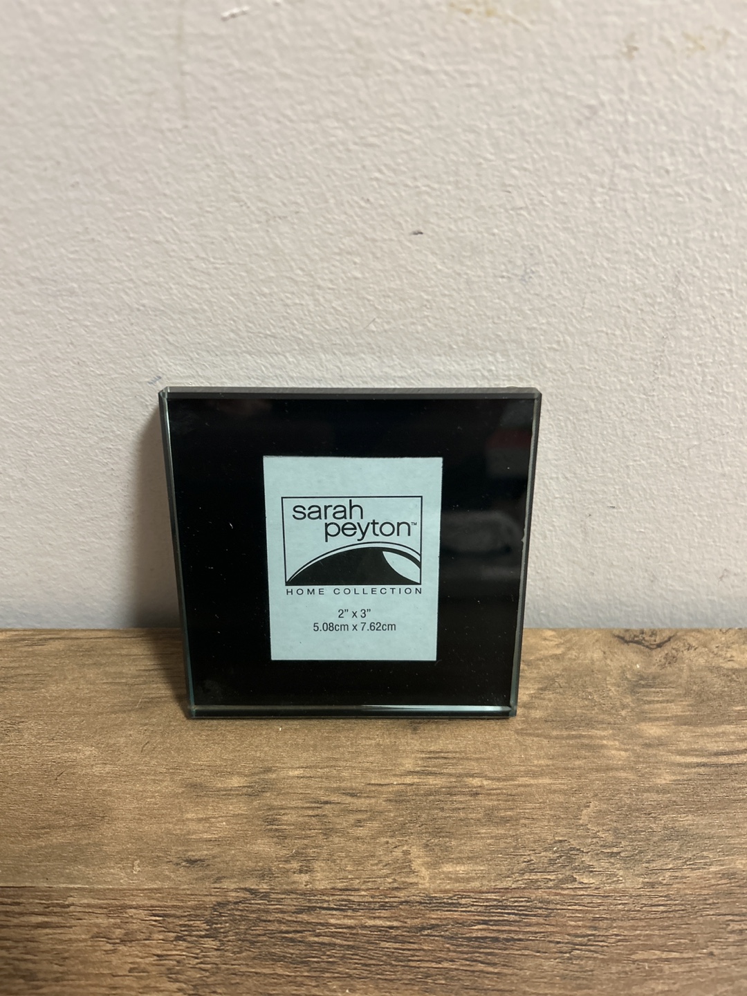 Sarah Peyton Solid Glass Photo Coasters with Wooden Storage Rack - photo 3