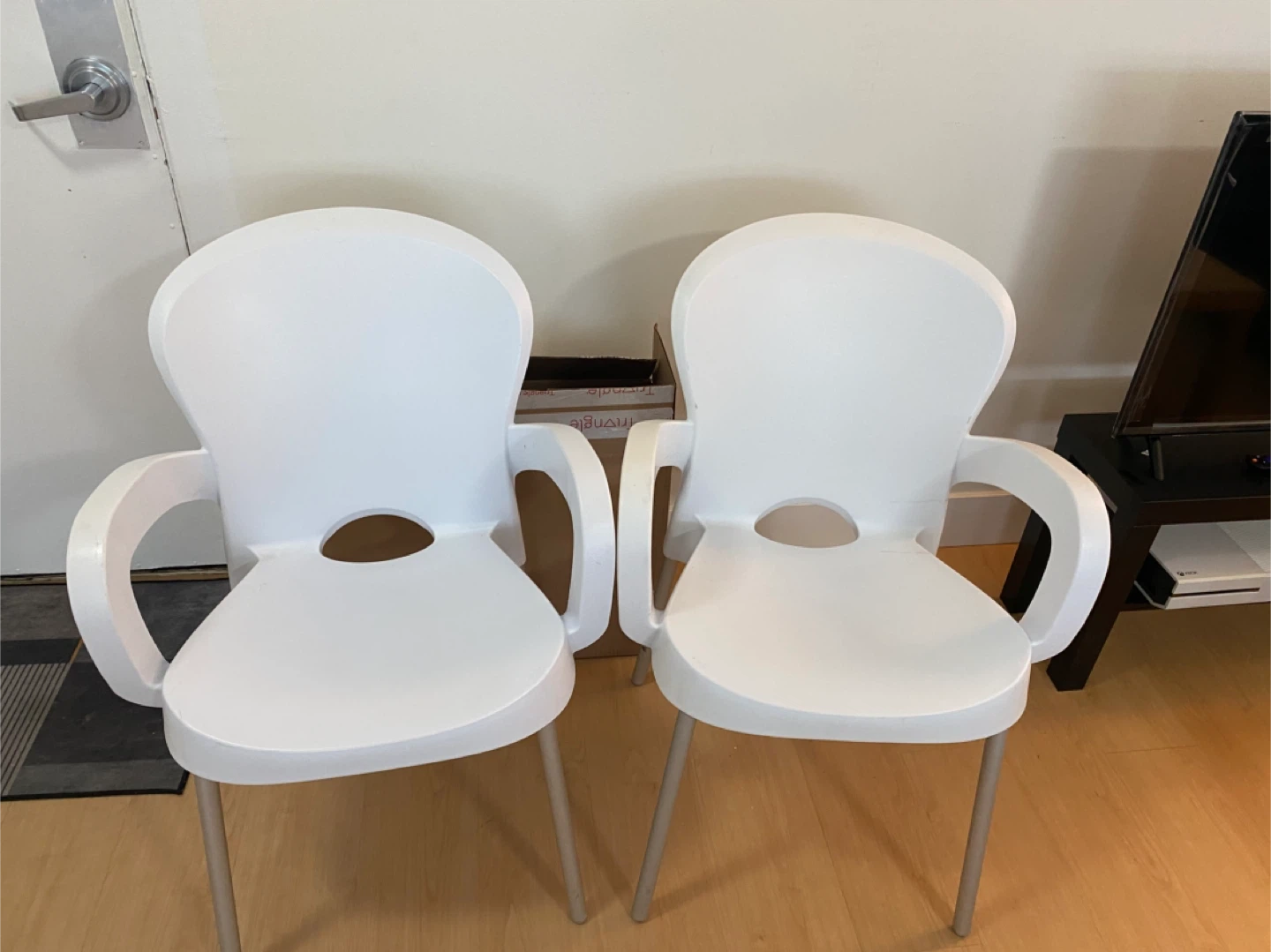 Two White Armchairs(Both Indoor and Outdoors)