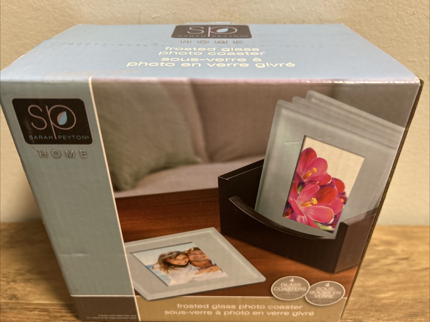 Sarah Peyton Home Frosted Glass Photo Coasters (4-pack)
