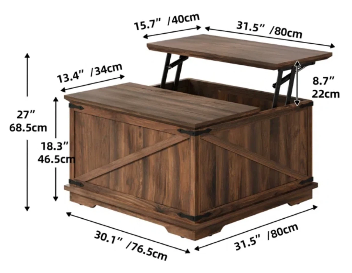 Lift-Top Storage Coffee Table - photo 3