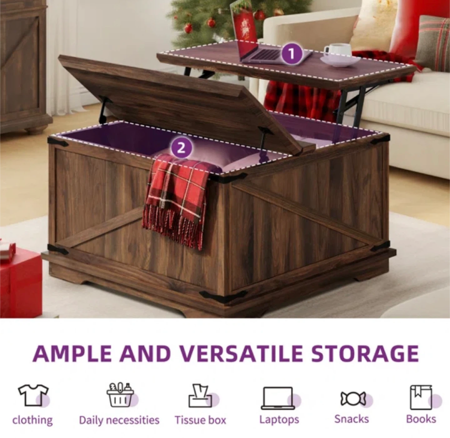 Lift-Top Storage Coffee Table - photo 4