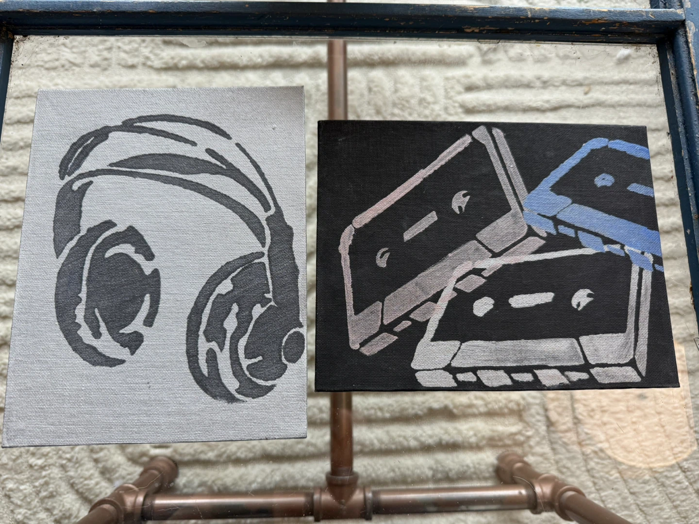 Canvas Art Prints: Headphones and Cassette Tapes