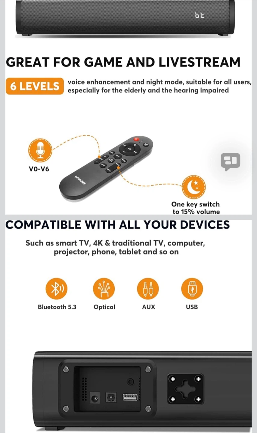 WOHOME Soundbar with Remote - photo 3
