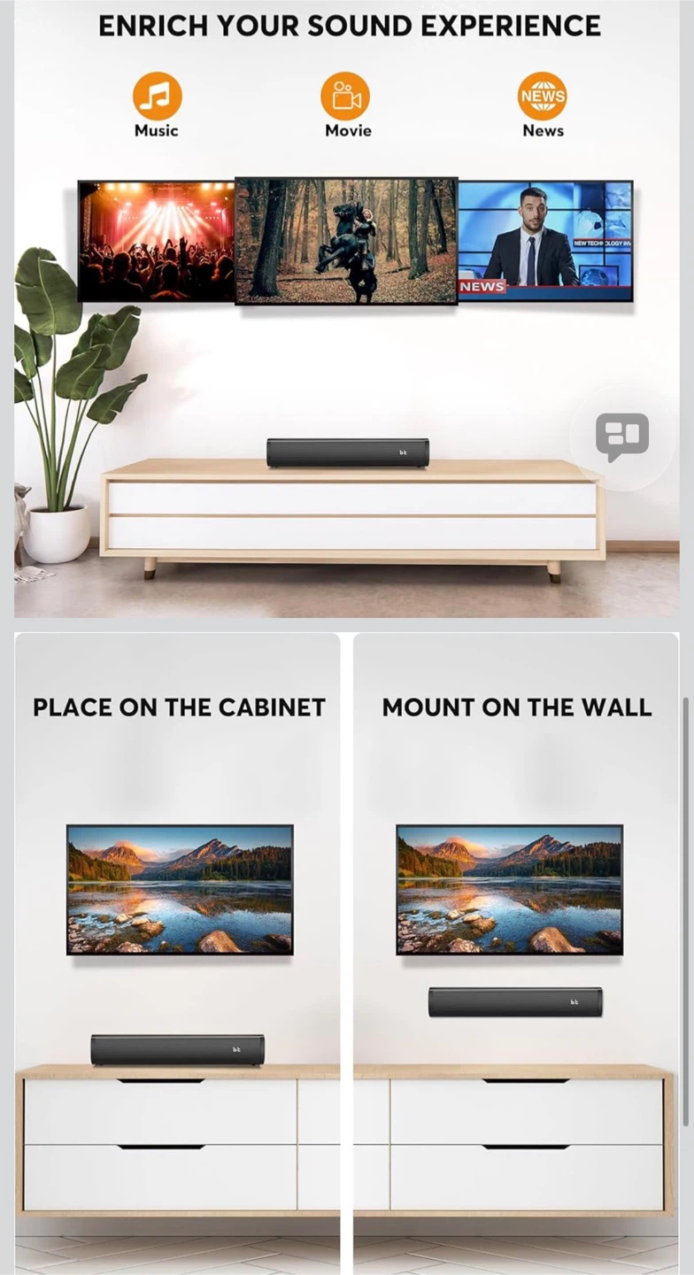 WOHOME Soundbar with Remote