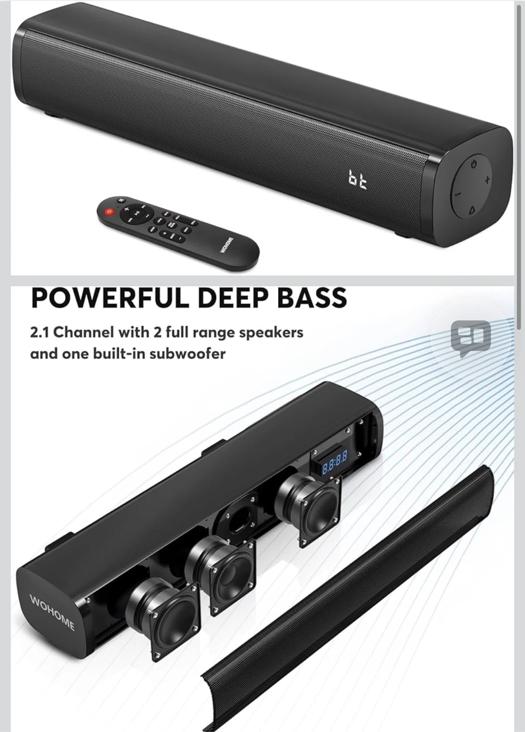 WOHOME Soundbar with Remote - photo 2