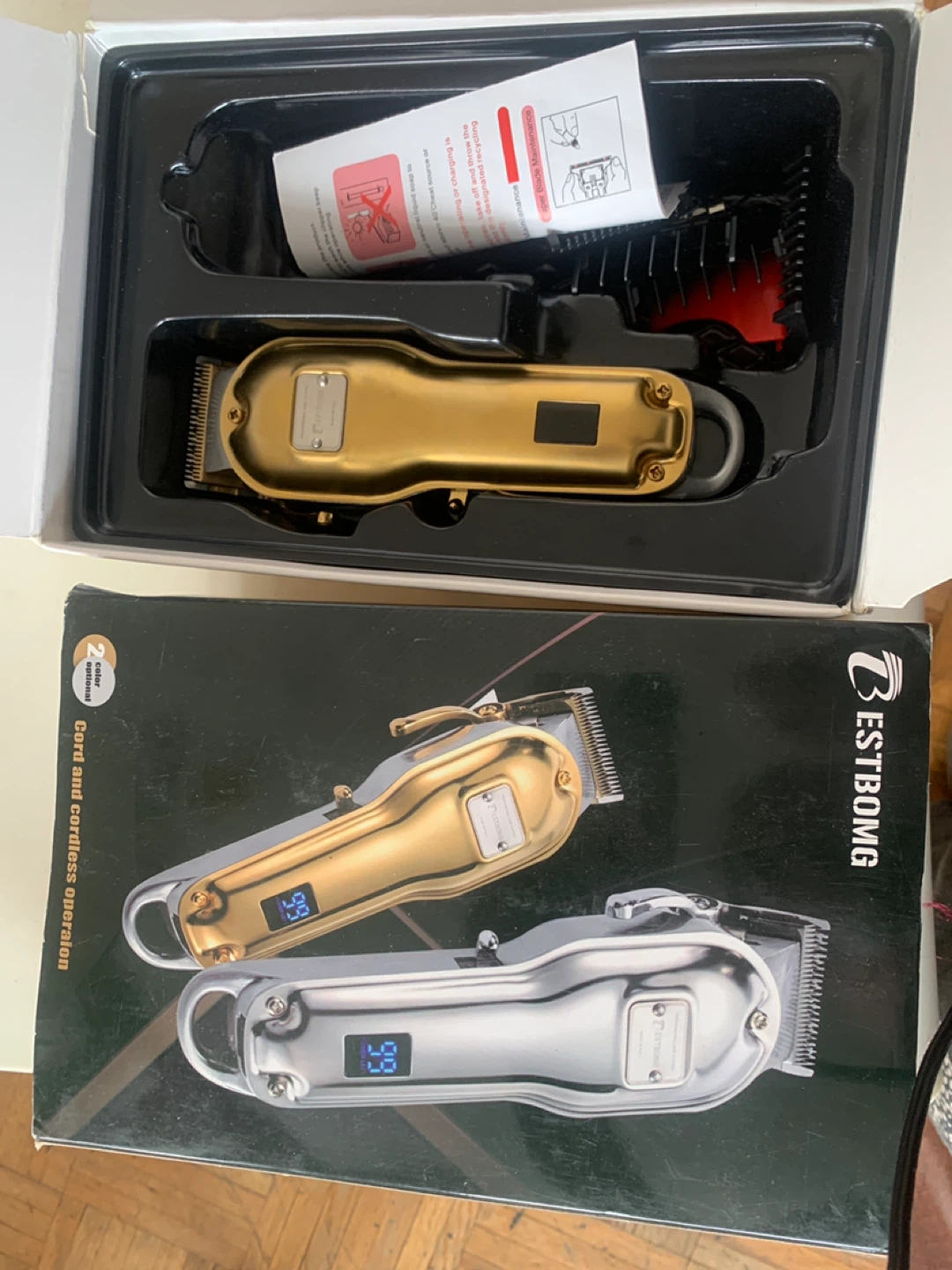 BESTBOMG Cordless Hair Clippers - Gold