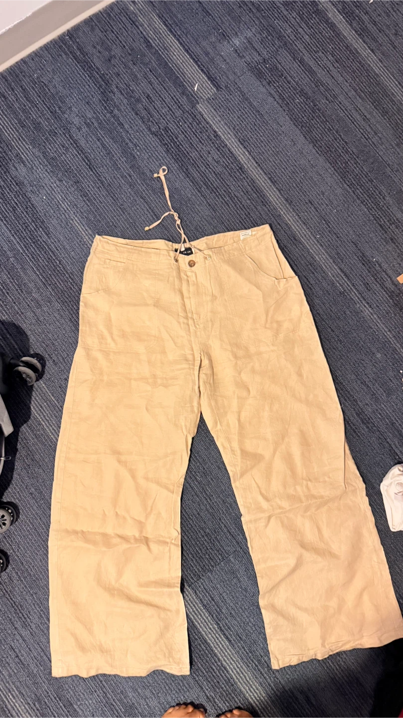 Tan Wide Leg Pants