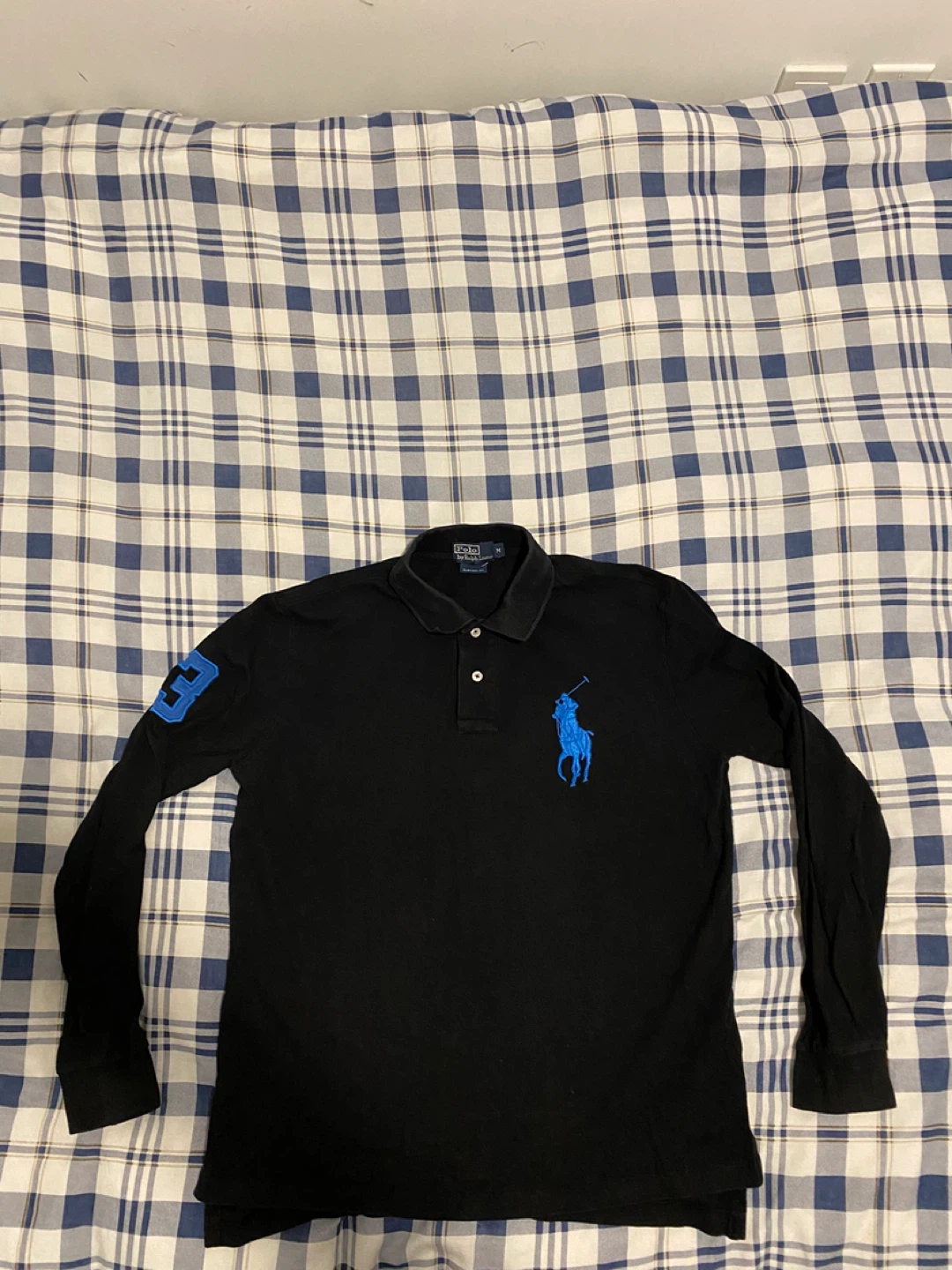 Polo Ralph Lauren Black Long Sleeve Polo Shirt Size M