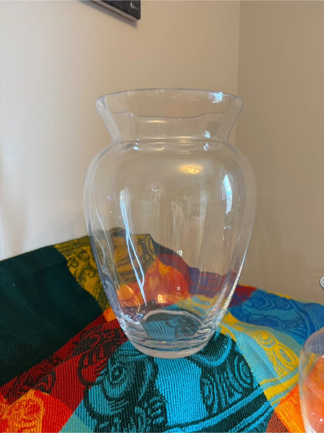Two Clear Glass Vases