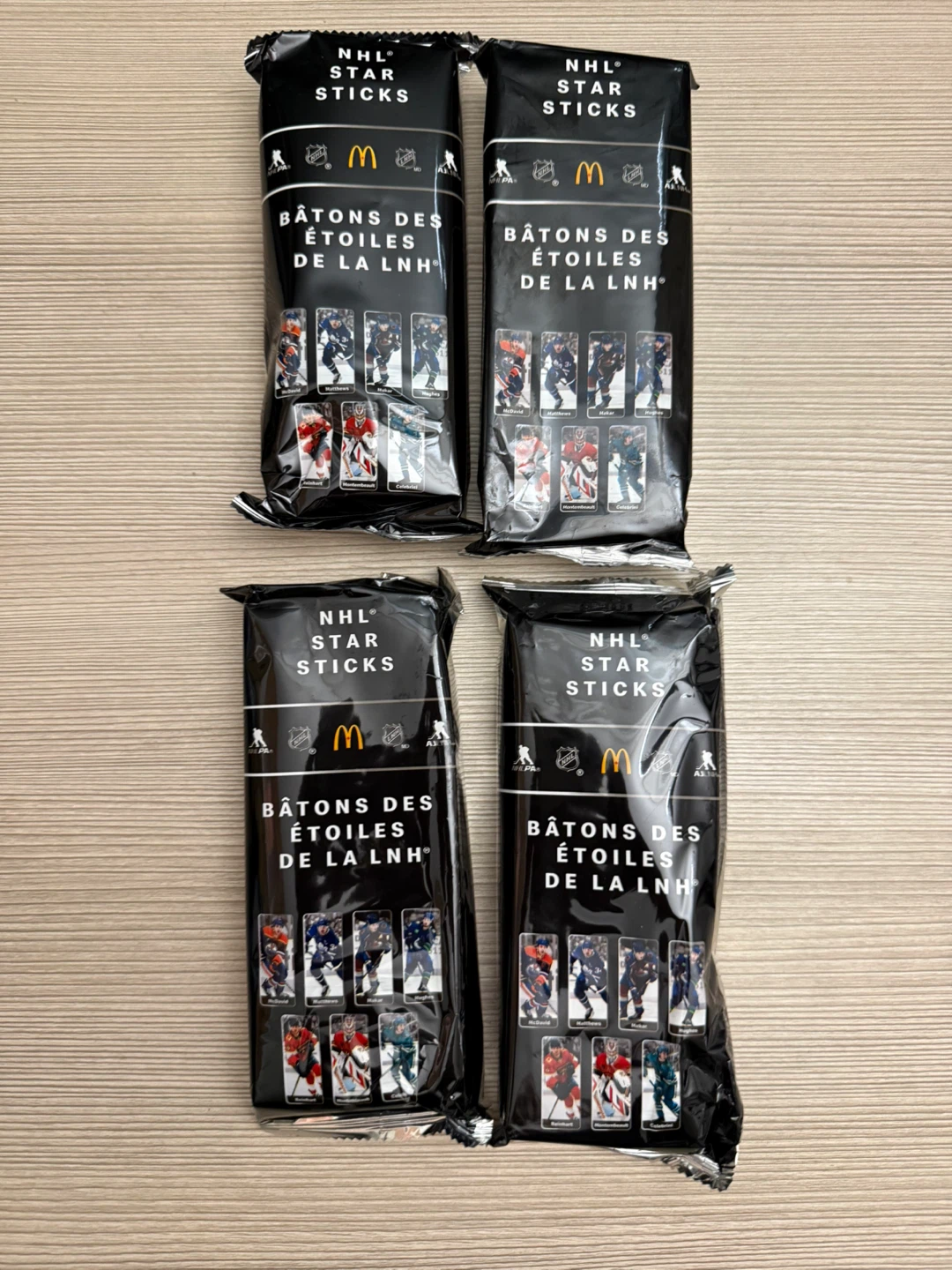 McDonald's NHL Star Sticks Trading Cards (4 Pack)