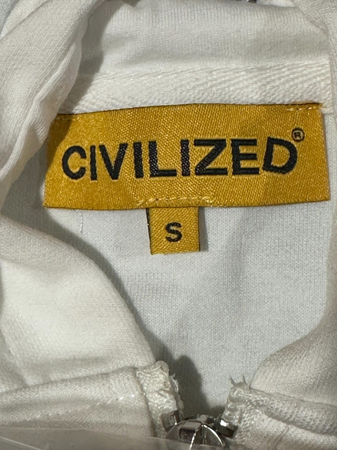 Civilized Off White Zip Up Hoodie - Size S - photo 4