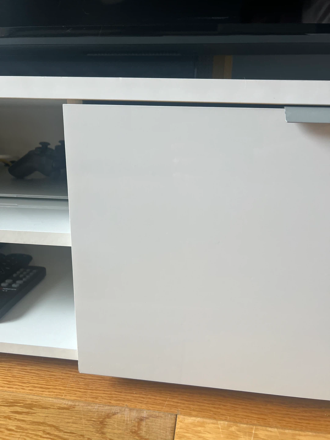 White TV Stand with Storage - photo 2