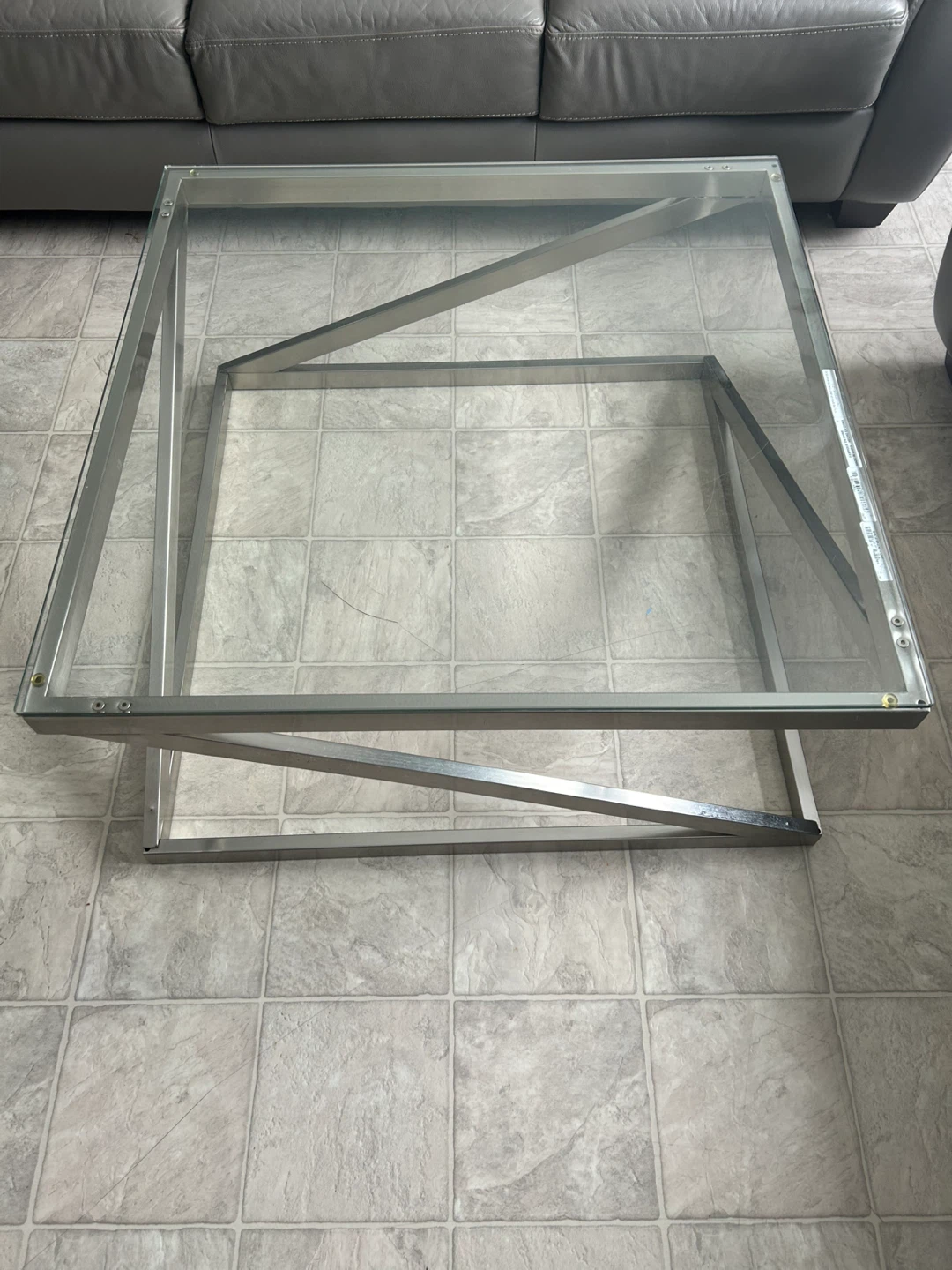 Modern Glass and Metal Coffee Table