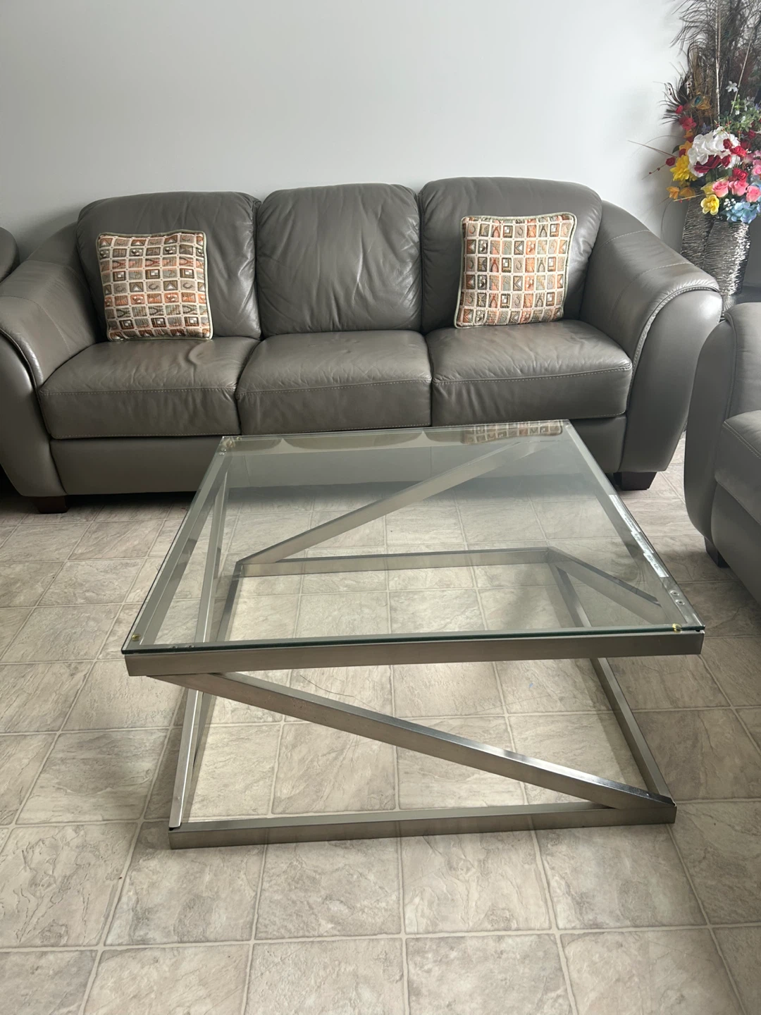Modern Glass and Metal Coffee Table - photo 2