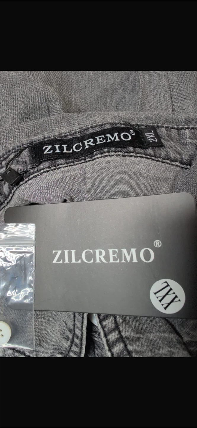 NEW! ZILCREMO Grey Denim Shirt Dress XXL - photo 5