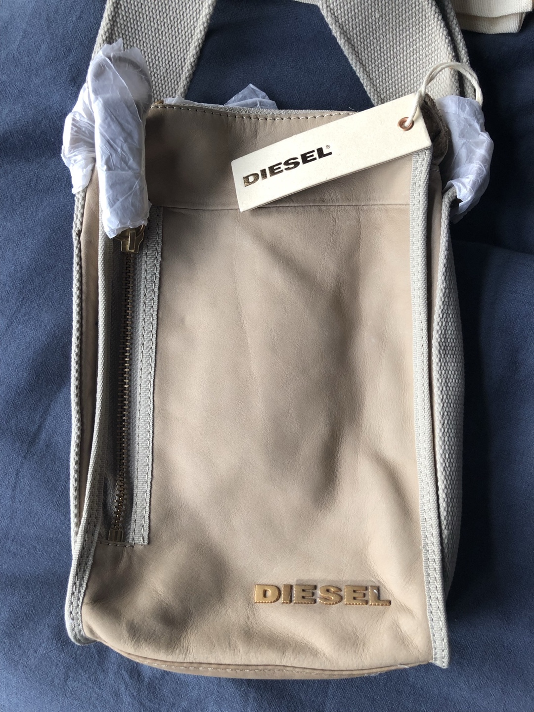 Brand new  DIESEL leather crossbody messenger.