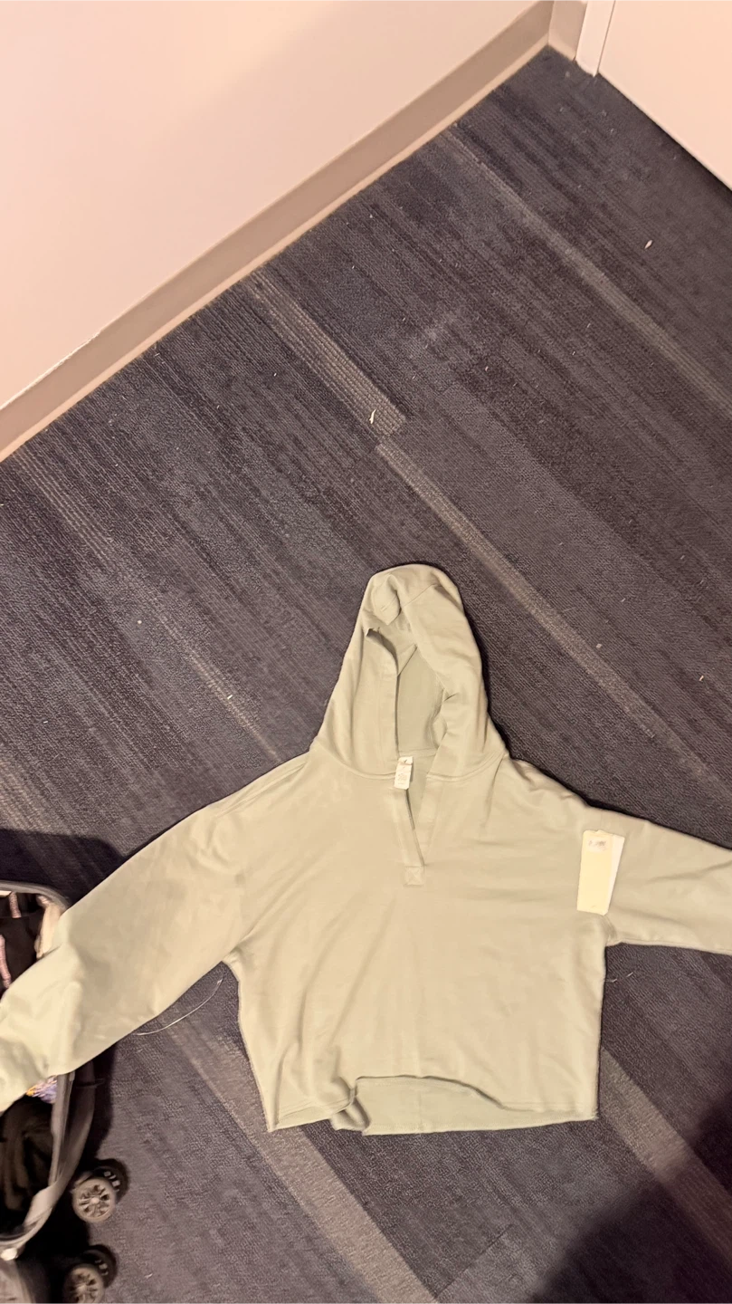 Light Green Cropped Hoodie