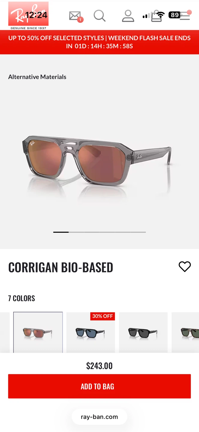 Ray-Ban RB4397 Corrigan Bio-Based Sunglasses