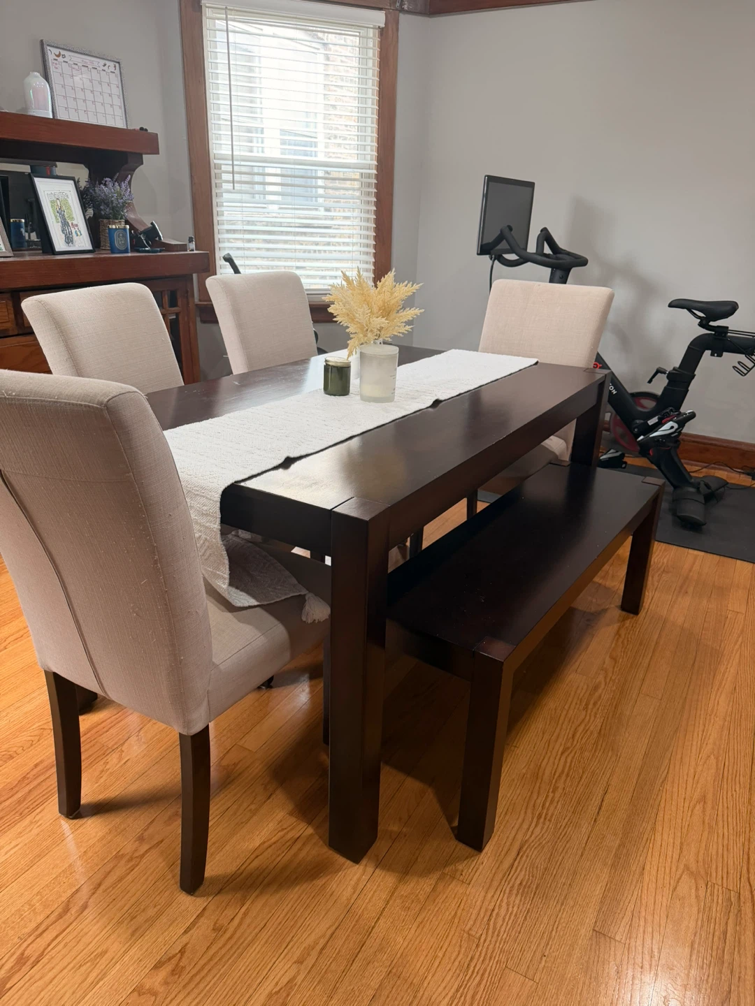 Dining Table Set with 4 Chairs and Bench - photo 2