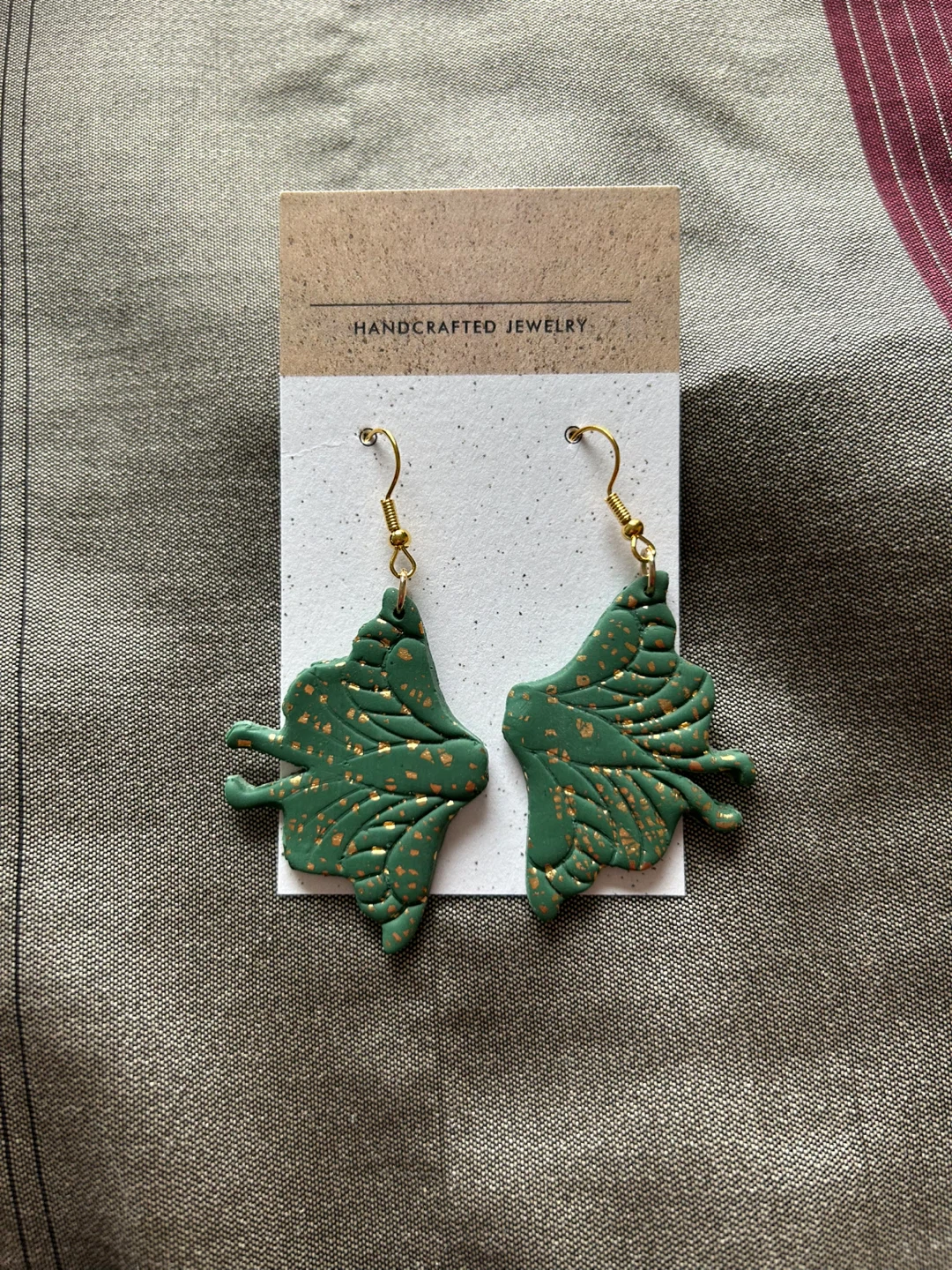 Polymer clay moth earrings