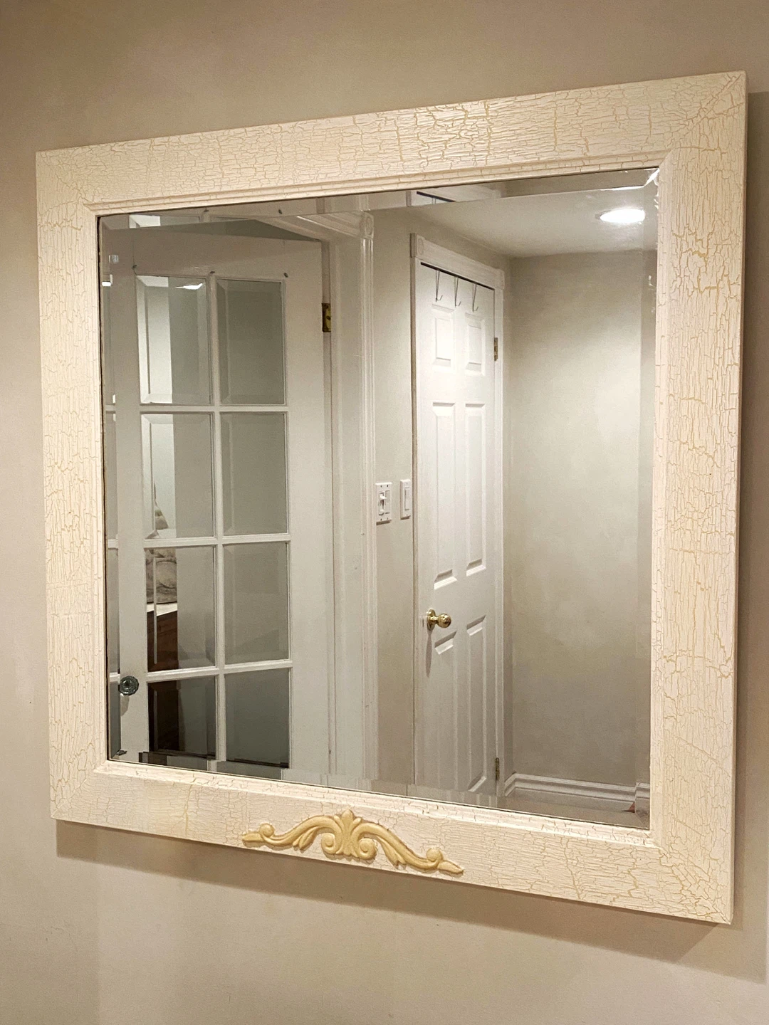 GORGEOUS Very Large beveled mirror designer painted/antiqued - photo 5