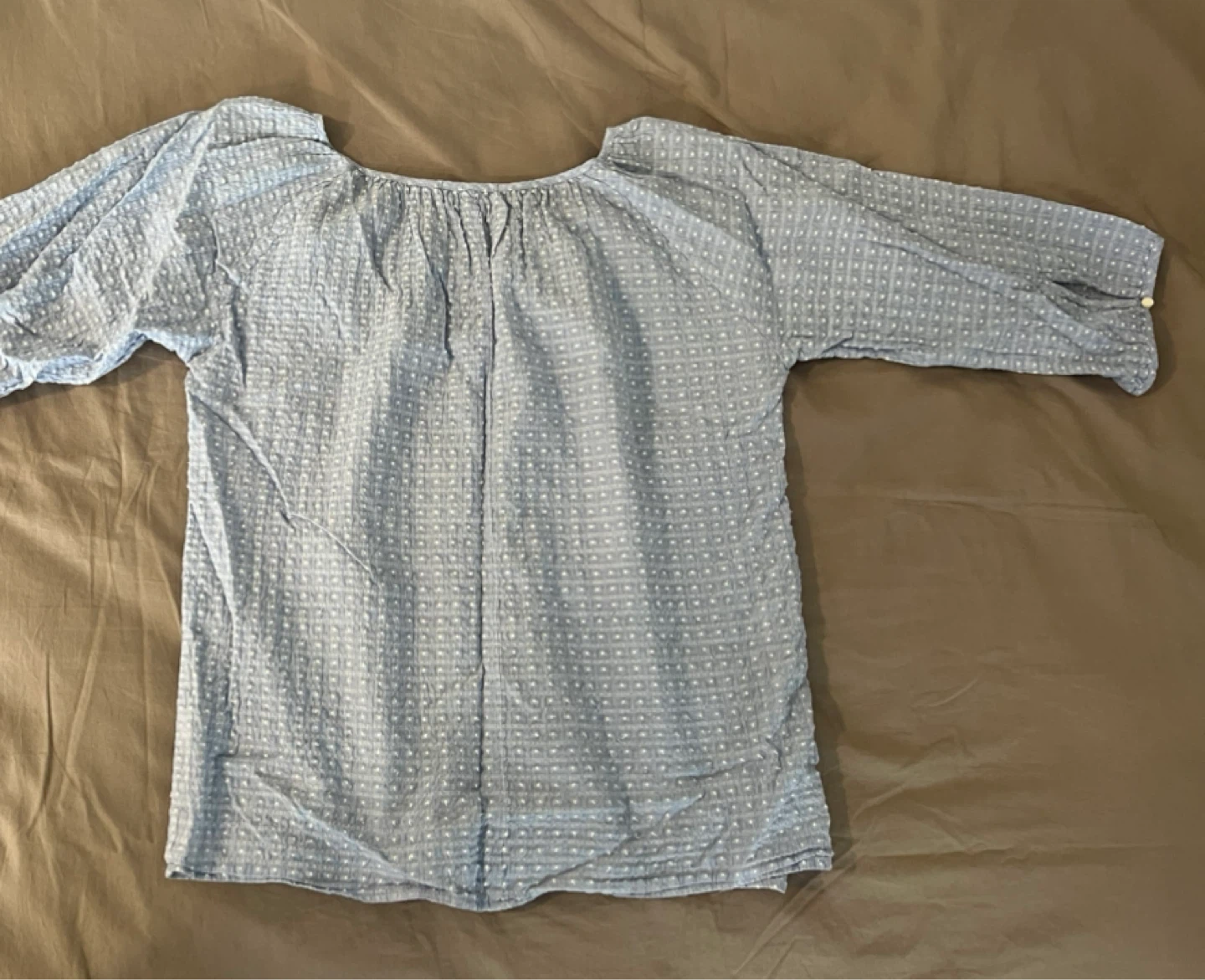 J. Crew Blue Gingham Puff Sleeve Blouse - photo 2