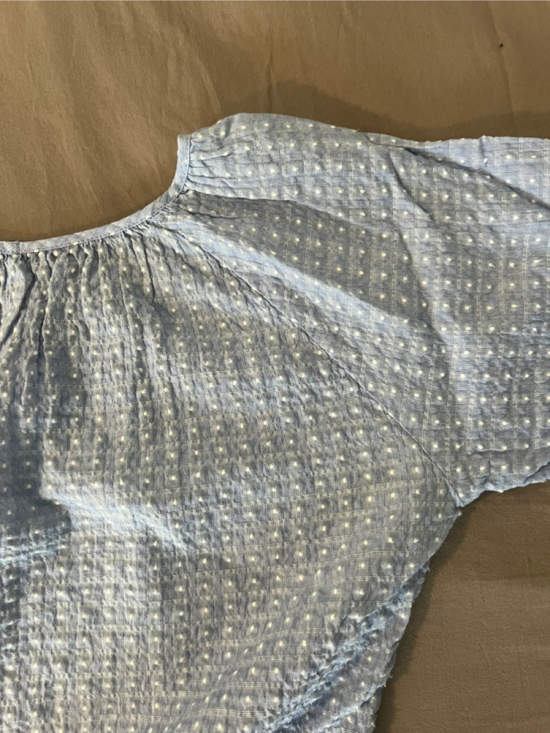 J. Crew Blue Gingham Puff Sleeve Blouse - photo 3