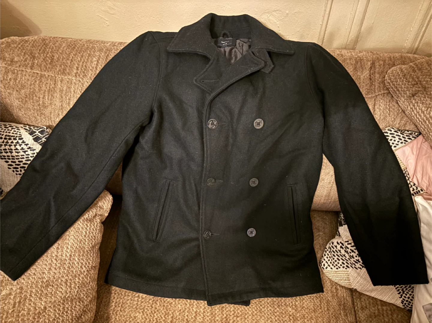 GAP- Black Double-Breasted Peacoat -Kids XXL