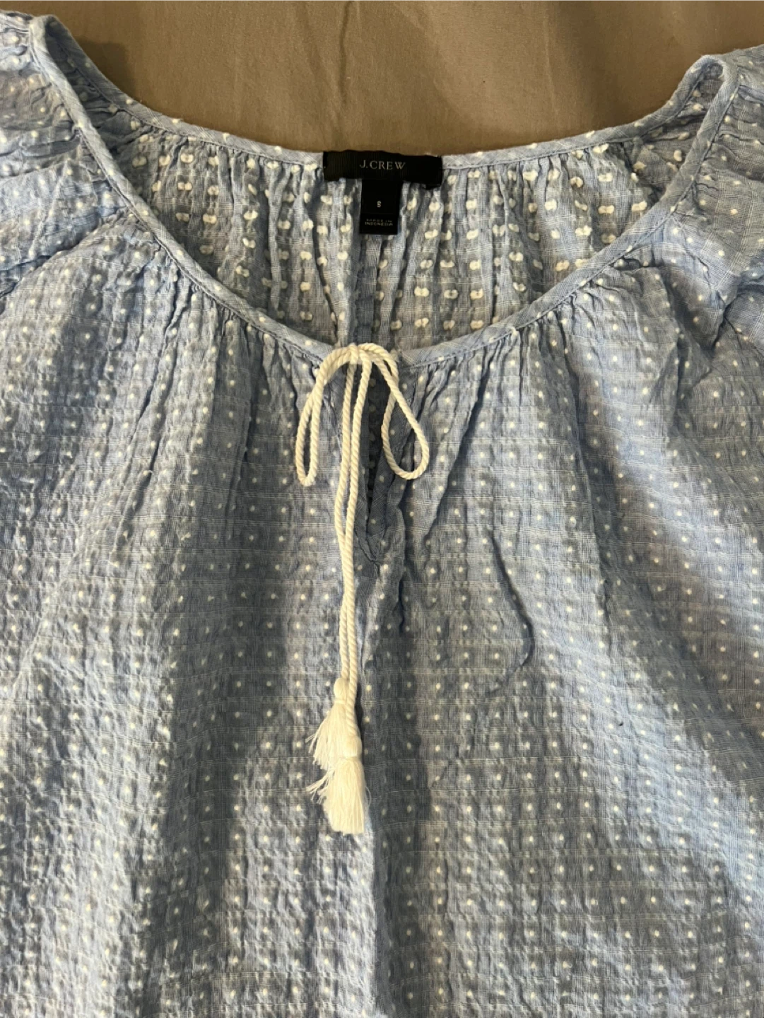 J. Crew Blue Gingham Puff Sleeve Blouse - photo 5