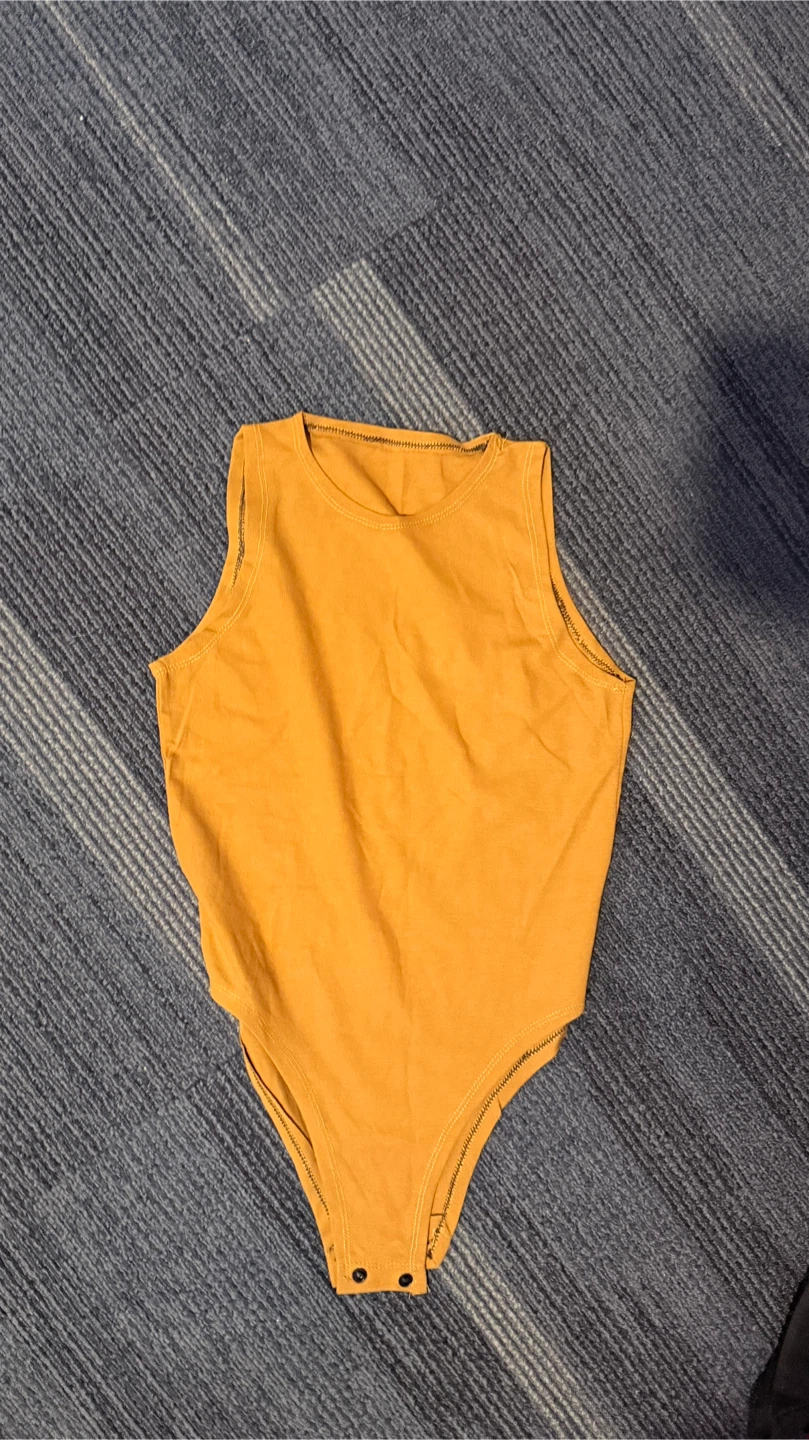 Orange Sleeveless Bodysuit