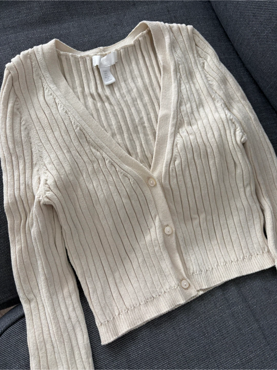 H&M Ribbed Cropped Cardigan