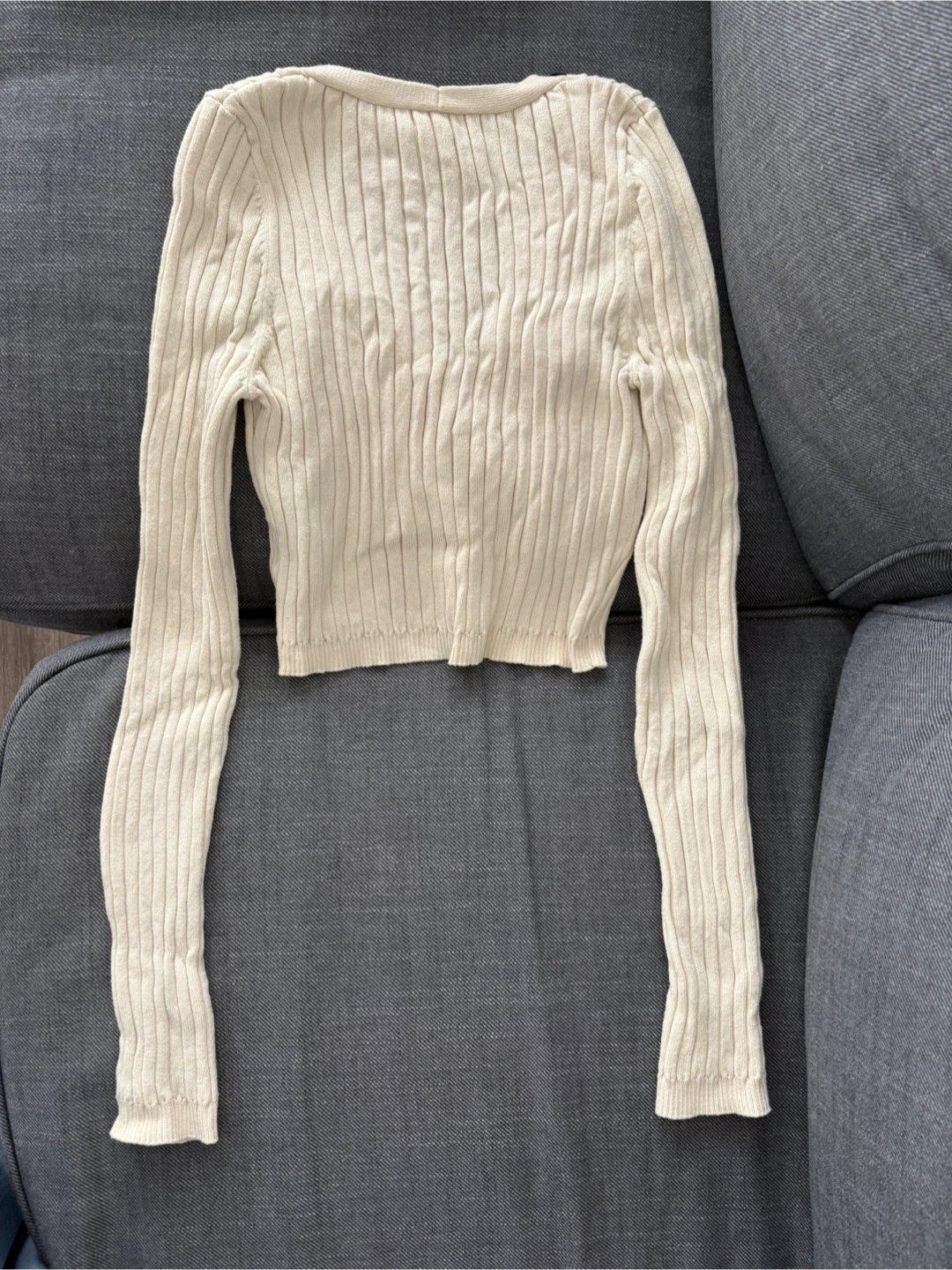 H&M Ribbed Cropped Cardigan - photo 4