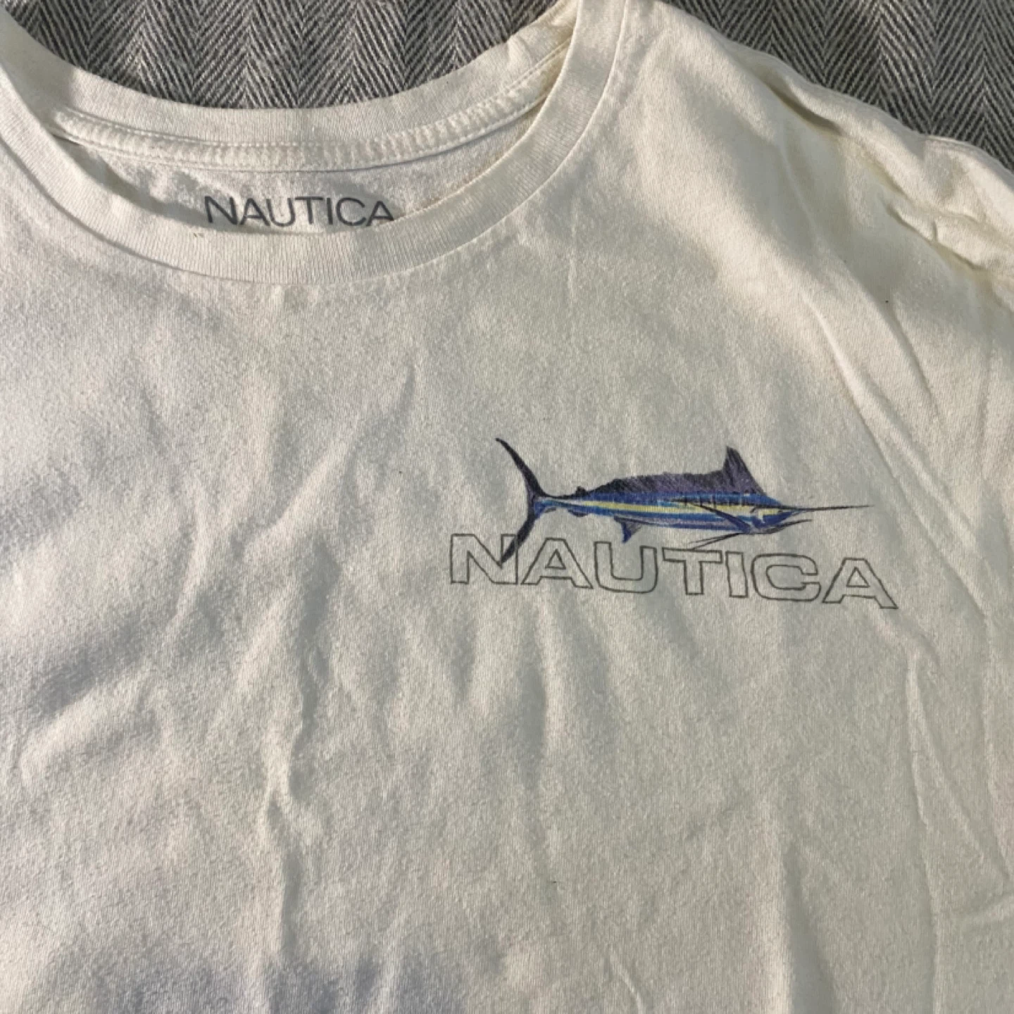 Nautica Fish Graphic White T-Shirt Size L - photo 2