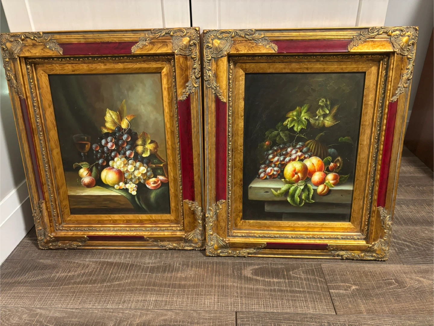 Set of 2 Framed Still Life Fruit Paintings