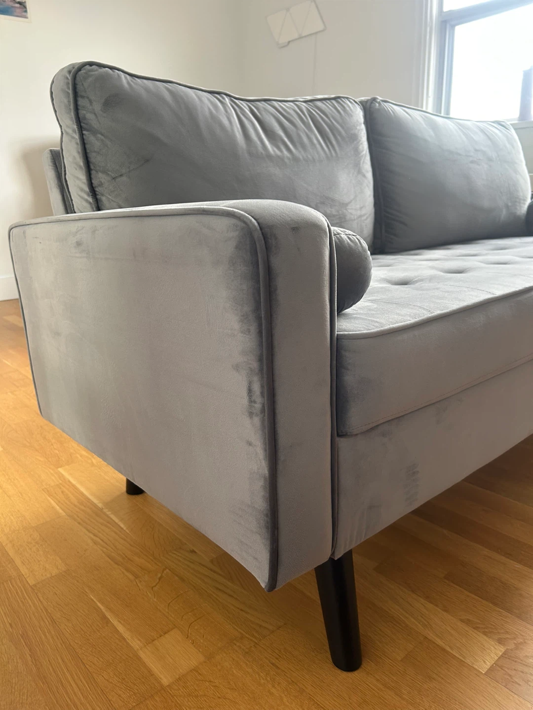 Grey Velvet Sofa - photo 3