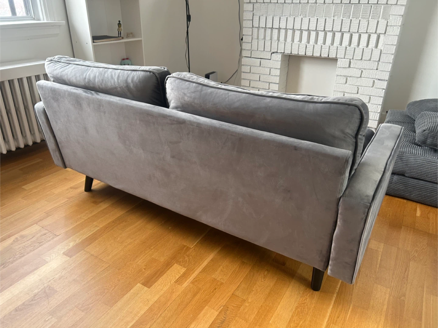 Grey Velvet Sofa - photo 4