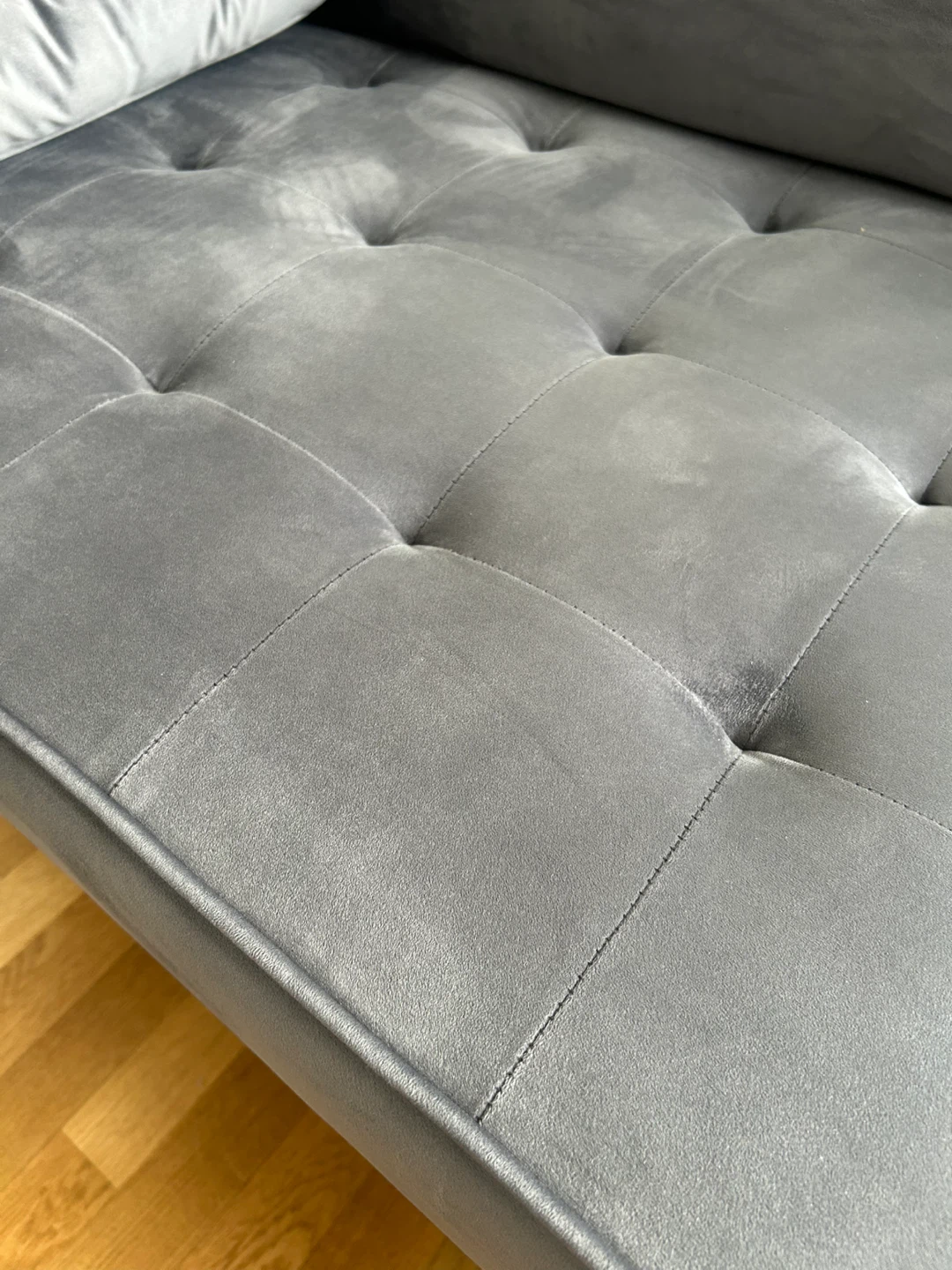 Grey Velvet Sofa - photo 2