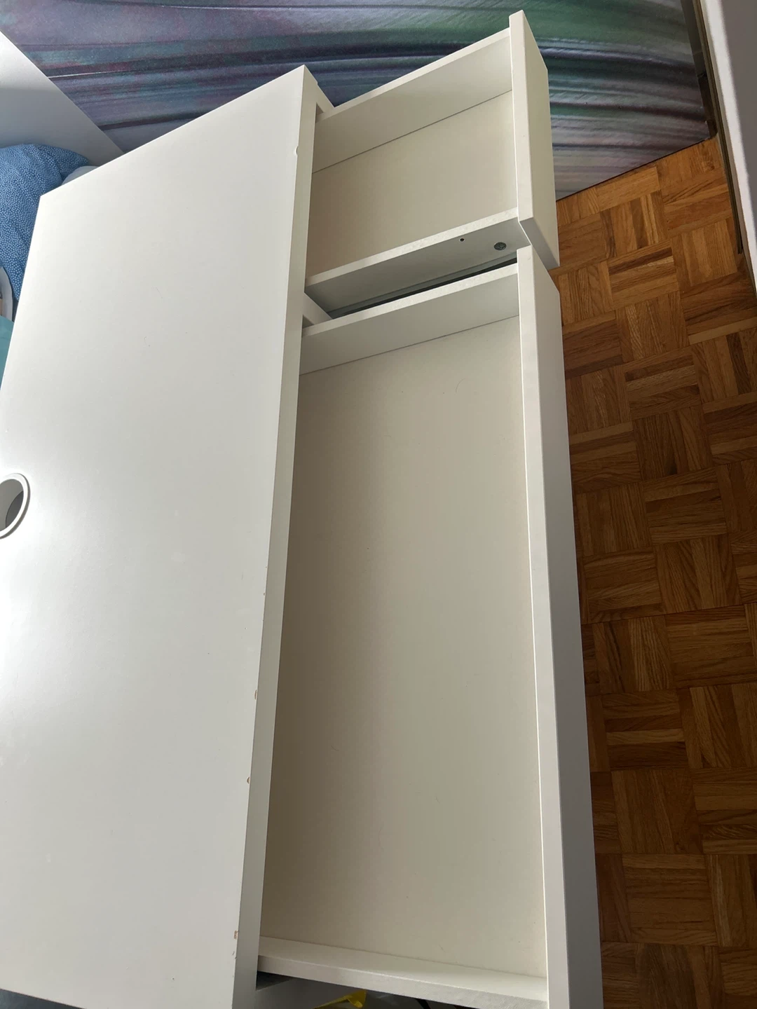 White Desk with Drawers and Storage Cabinet - photo 2