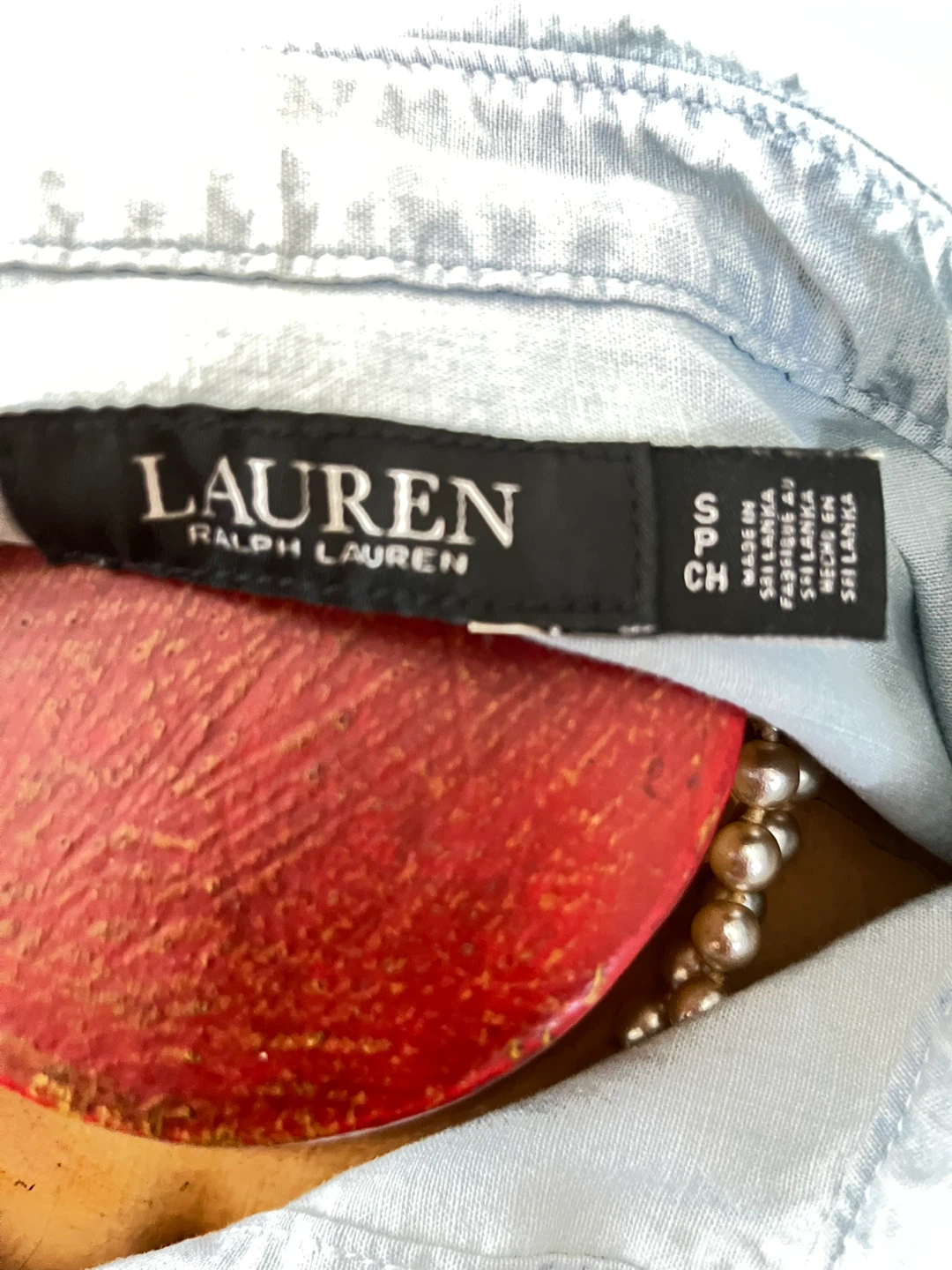 Lauren - RL Light Blue Chambray Button-Up Shirt - Size S - photo 2