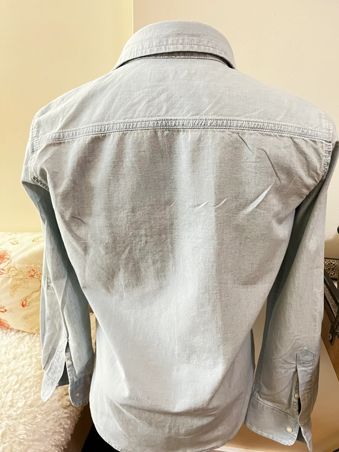 Lauren - RL Light Blue Chambray Button-Up Shirt - Size S - photo 3