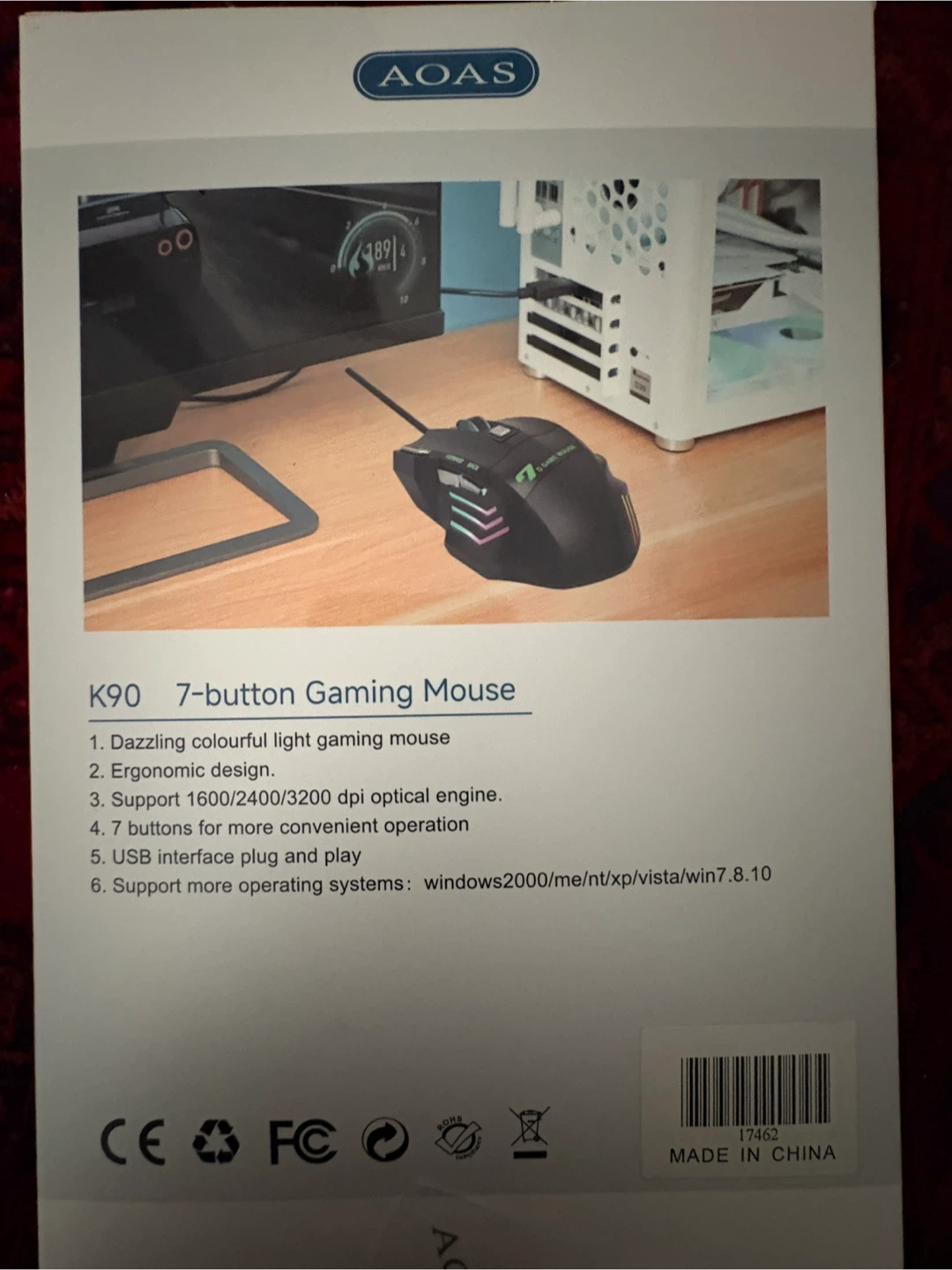 AOAS K90 7-button Gaming Mouse (usb cable) - photo 2