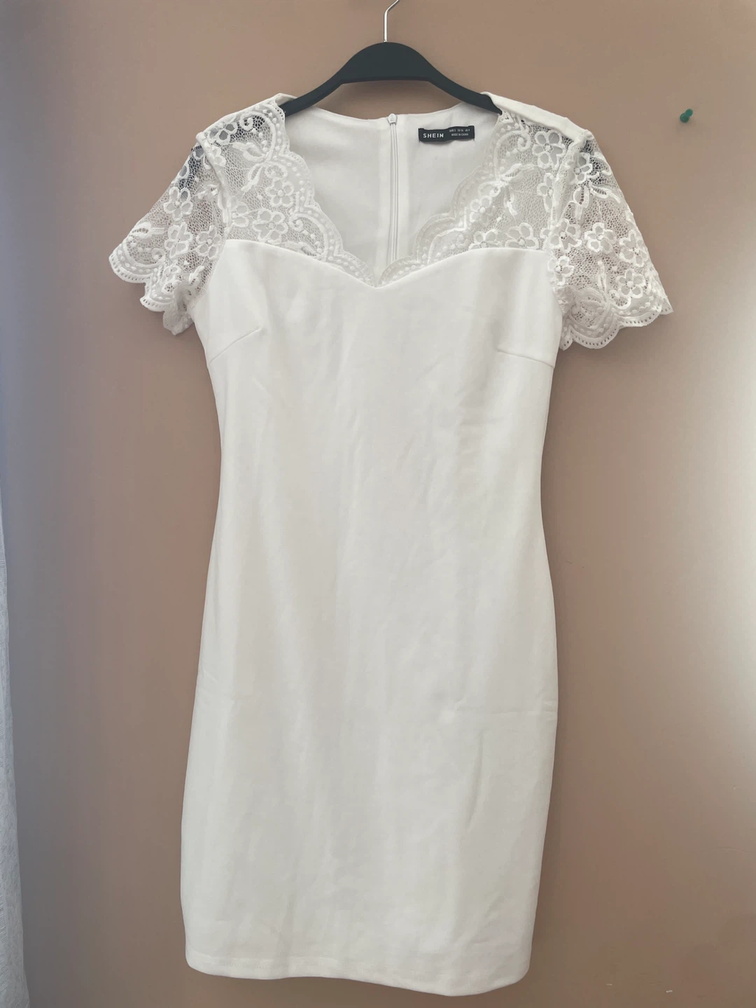 White Shein Lace Detail Dress - photo 3