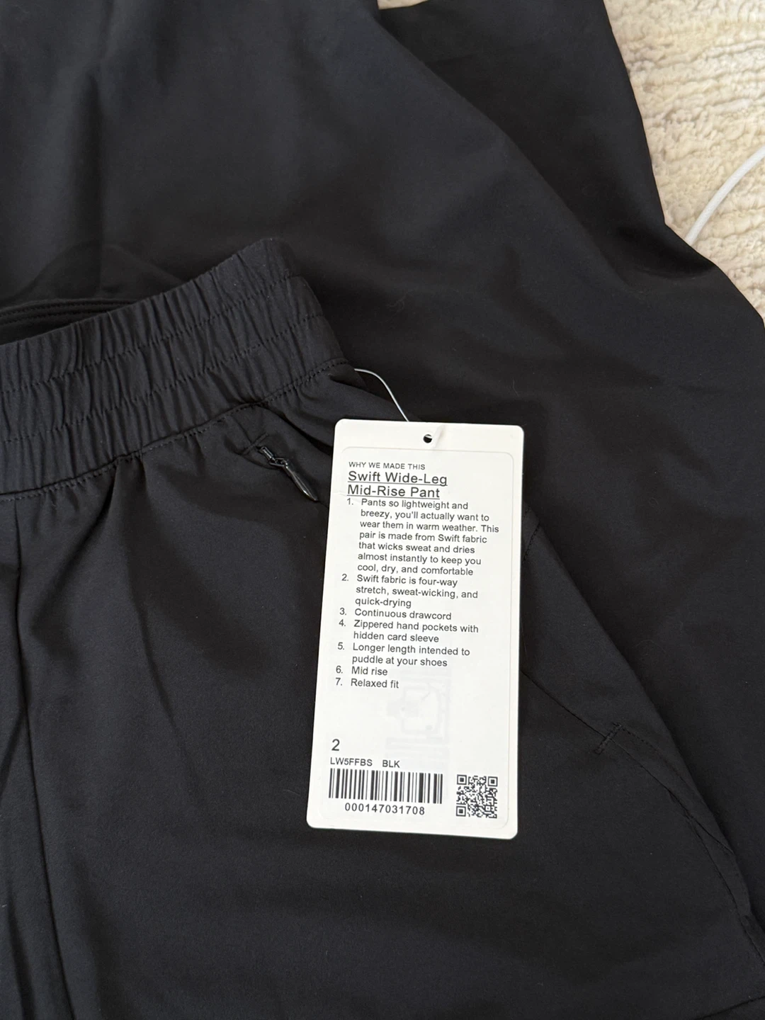 Lululemon Swift Wide-Leg Mid-Rise Pant Black Size 2 - photo 2