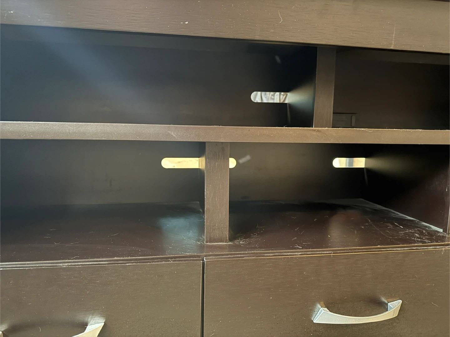 Dark Brown TV Stand with Drawers - photo 3