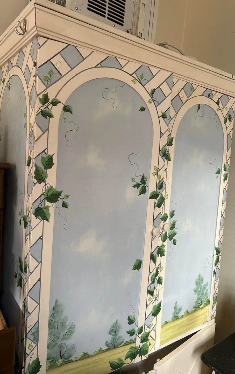 Hand-painted Armoire Wardrobe