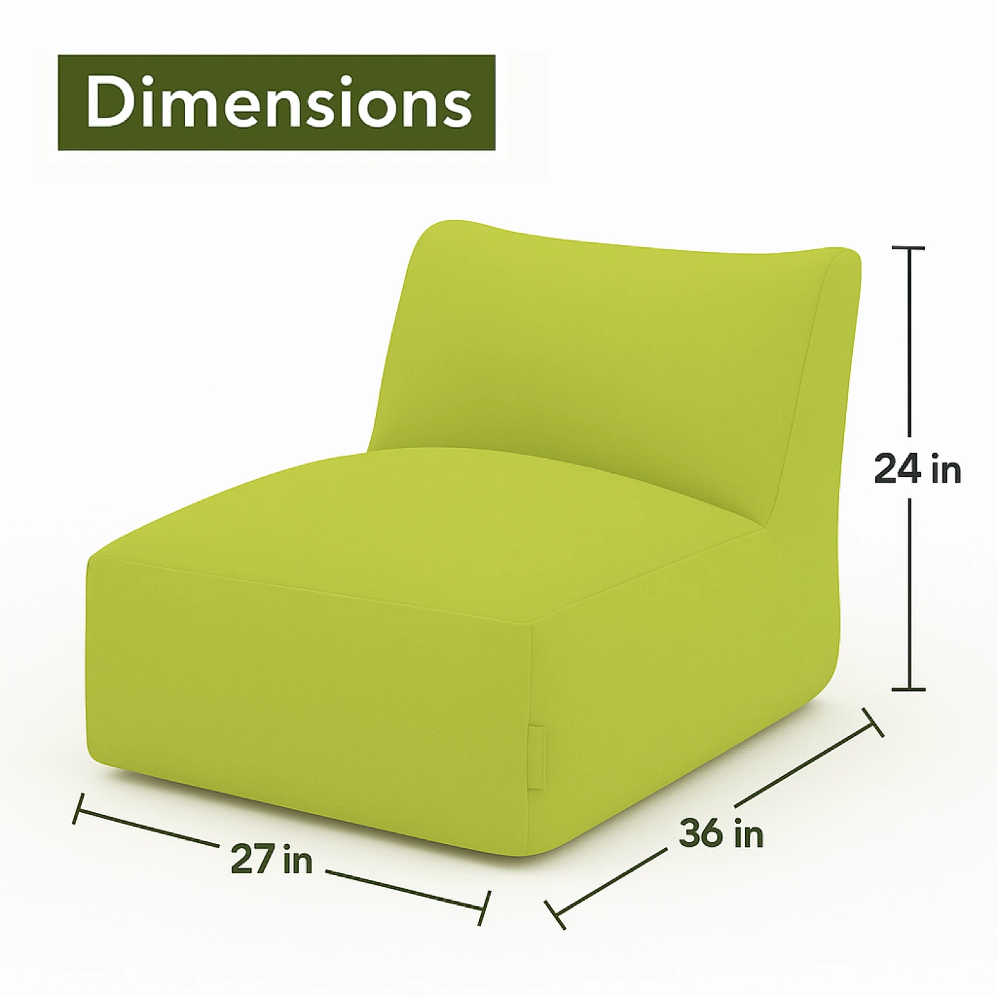 Large Striped Lounger Bean Bag - photo 2