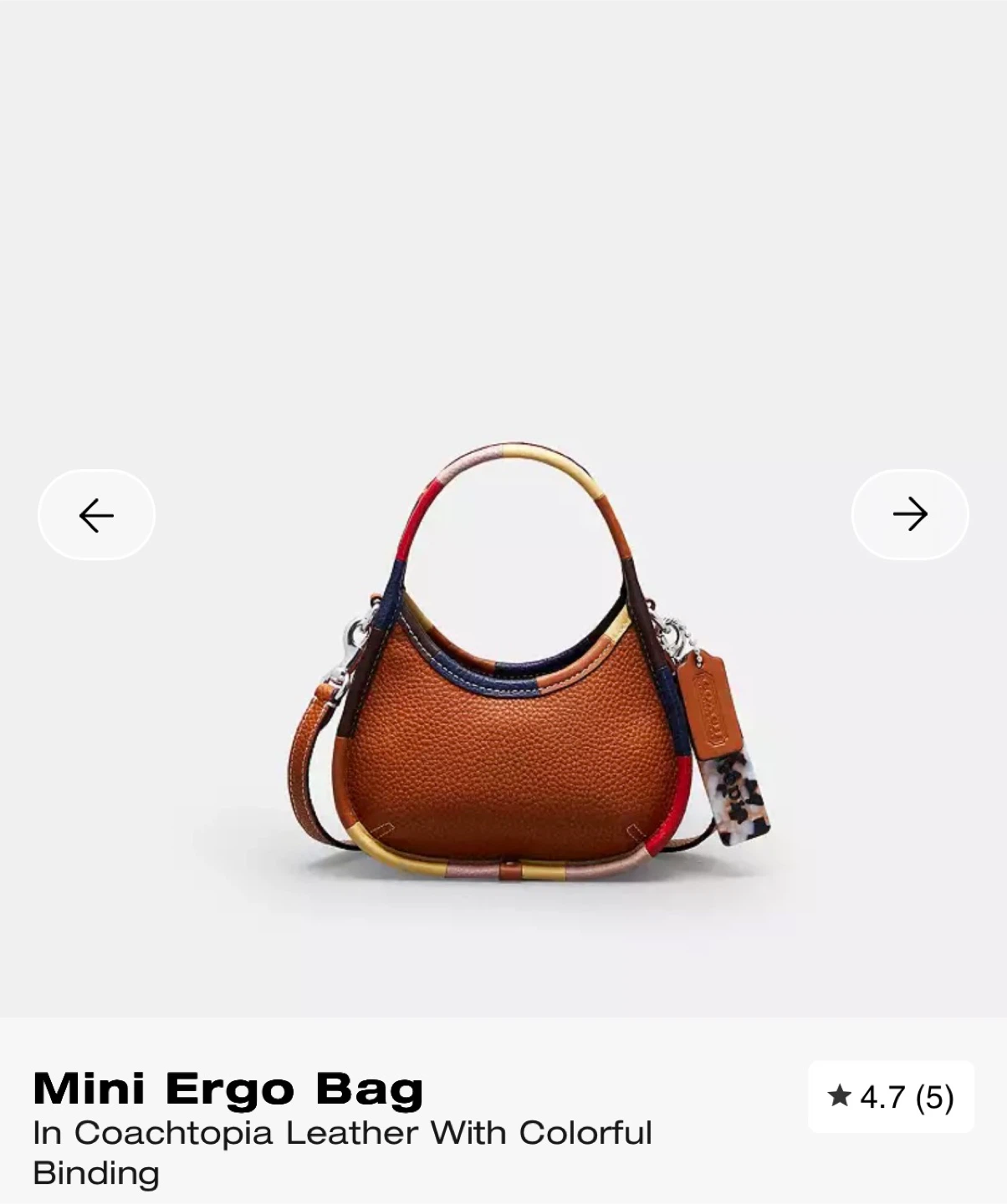 Coach Mini Ergo Bag in Cobblestone Leather