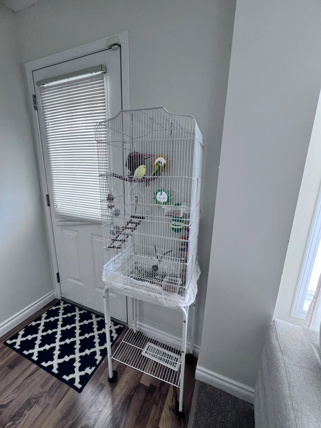 White Bird Cage with Stand