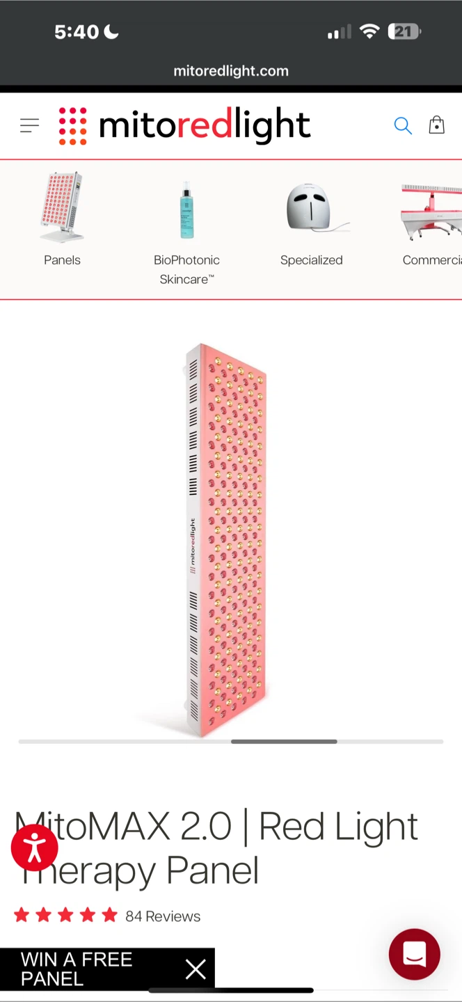 MitoMAX 2.0 Red Light Therapy Panel