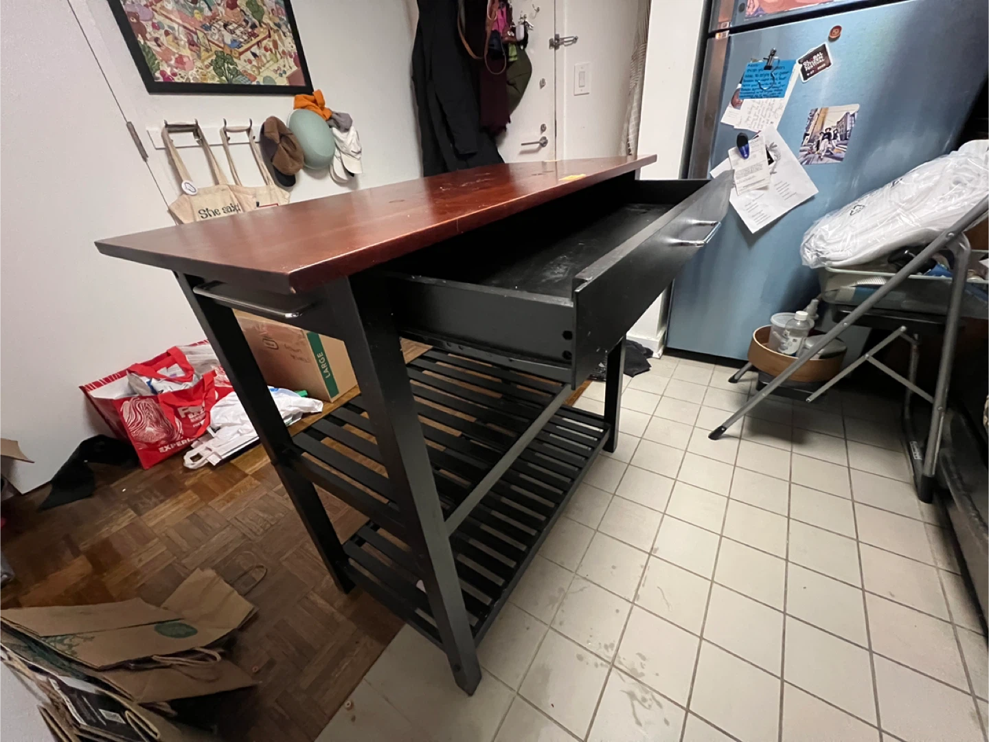 Kitchen Island with Drawer and Shelves - photo 3